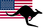 US flag and Australian kangaroo.